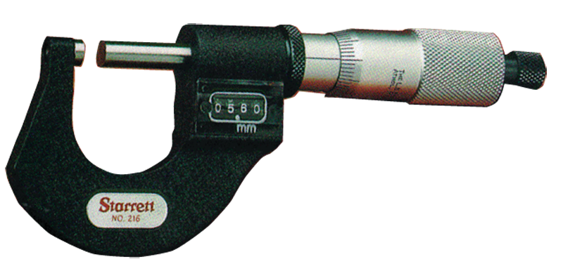 #T216XRL-1 - 0 - 1'' Measuring Range - .0001 Graduation - Ratchet Thimble - Carbide Face - Digital Outside Micrometer - Industrial Tool & Supply