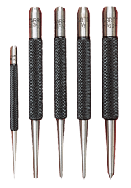 #S117PC  - 5 Piece Center Punch Set - 1/16 to 1/4'' Diameter - Industrial Tool & Supply