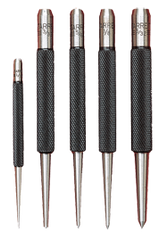 #S117PC  - 5 Piece Center Punch Set - 1/16 to 1/4'' Diameter - Industrial Tool & Supply