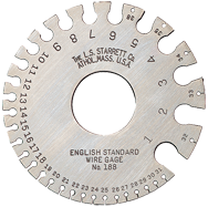 #188 - English Standard: 1 to 36 Gage - Wire Gage - Industrial Tool & Supply