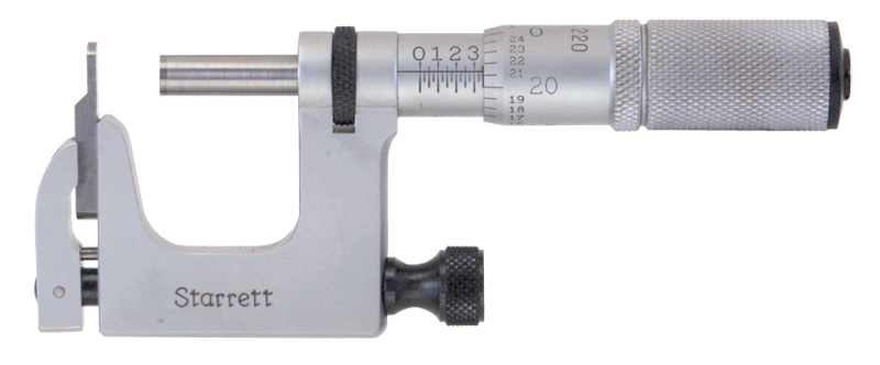 #220XFL-1 - 0 - 1'' Measuring Range - .001 Graduation - Friction Thimble - Carbide Face - Multi Anvil Micrometer - Industrial Tool & Supply