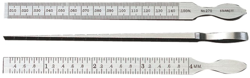 #270 - 1 Leaf - .010 to .150" (.3 to 4mm) Range - Taper Gage - Industrial Tool & Supply