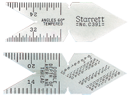 #C391 - USA Standard 60° - 14ths; 20ths; 24ths; 32nds Graduation - Center Gage with Double Depths of American National - Industrial Tool & Supply