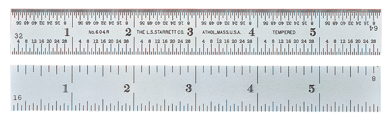 #C335S-300 - 300mm Long - 35 Graduation - 1'' Wide - Semi-Flexible Rule - Industrial Tool & Supply