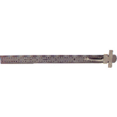 Round End Rule - Model 7202-SS6-6″ Length-32nds and 64ths Graduation-15/32″ Width - Industrial Tool & Supply