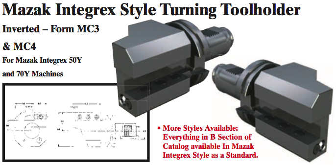 Mazak Integrex Style Turning Toolholder (Inverted Ð Form MC4 Left Hand) - Part #: CNC86 M34.6032L (Bottom) - Industrial Tool & Supply