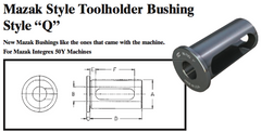 Mazak Style "Q" Toolholder Bushing  - (OD: 50mm x ID: 1-1/2") - Part #: CNC 86-70QM 1-1/2" - Industrial Tool & Supply