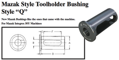 Mazak Style "Q" Toolholder Bushing  - (OD: 2" x ID: 3/4") - Part #: CNC 86-70Q 3/4" - Industrial Tool & Supply