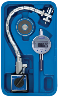 Set Contains: 1"/25mm .0005/.01mm w/Flex Arm Mag Base - Electronic Indicator with Flex Arm Mag Base - Industrial Tool & Supply