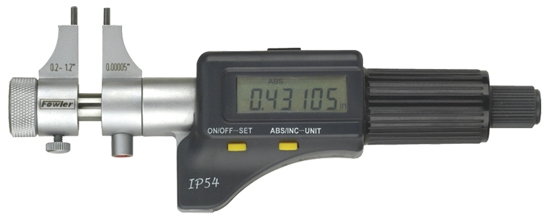 .2 - 1.2'' Measuring Range - .00005/.001mm Resolution - Friction Thimble - Hardened & Ground Face -  Electronic Inside Micrometer - Industrial Tool & Supply