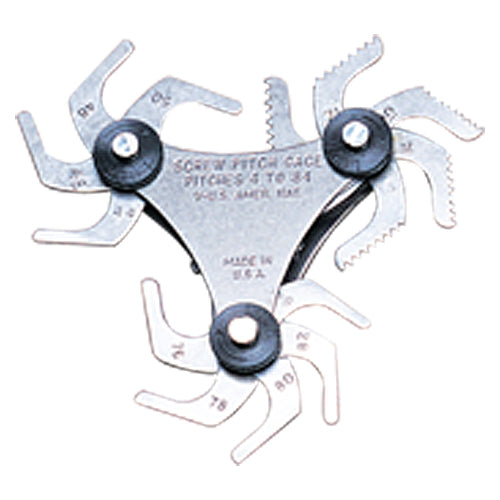 Model 52–485–020–24 Leaves–0.25 mm to 6.0 mm Pitch - Screw Pitch Gage - Industrial Tool & Supply