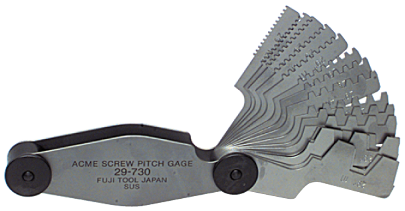 #615-6327 - 16 Leaves - Metric Pitch - Acme Screw Thread Gage - Industrial Tool & Supply