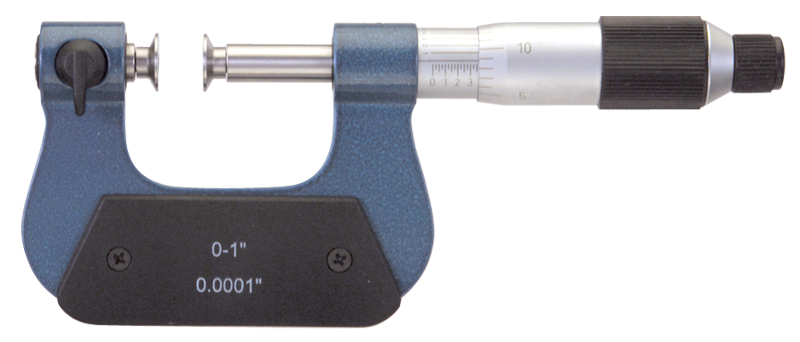 0 - 1'' Measuring Range - .0001 Graduation - Friction Thimble - High Speed Steel Face - Interchangeable Anvil Micrometer - Industrial Tool & Supply