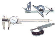 Kit Contains: 0-1" Outside Ratchet Micrometer; 6" Dial Caliper; 4 Piece 12" 4R Combination Square - 6 Piece Layout & Inspection Kit - Industrial Tool & Supply