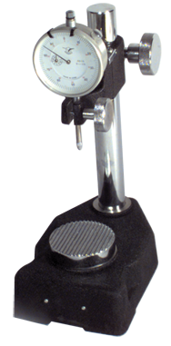 Kit Contains:  Steel Check Stand Indicator Holder with Serrated Anvil & 1" Travel Indicator; .001" Graduation; 0-100 Reading - Steel Check Stand Indicator Holder with Indicator - Industrial Tool & Supply