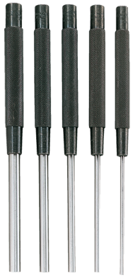 #SPC76 - 1/8 - 3/8" Diameter - 5 Piece Extra Long Drive Pin Punch Set - Industrial Tool & Supply