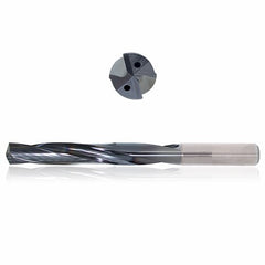 0.4375 mm Dia. × 12 mm Shank × 71 mm Flute Length × 118 mm OAL, 5xD, 135°, Sistral, 2 Flute, Coolant Thru, h6, Cylindrical, Solid Carbide Drill