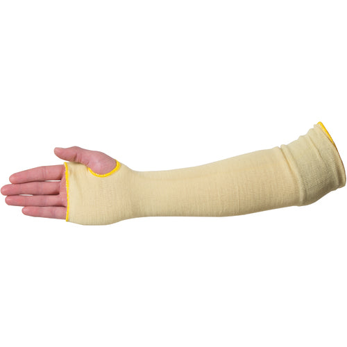 Arm Protection - Kevlar 18″ Standard Weight 2-Ply Knit Sleeve Kevlar Outer/Cotton Inner w/Thumb Hole - Industrial Tool & Supply