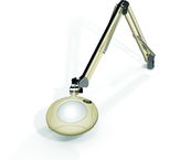 Green-Lite® 5" Shadow White Round LED Magnifier; 43" Reach; Table Edge Clamp - Industrial Tool & Supply