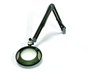 Green-Lite® 6" Racing Green Round LED Magnifier; 43" Reach; Table Edge Clamp - Industrial Tool & Supply