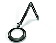 Green-Lite® 7-1/2" Black Round LED Magnifier; 43" Reach; Table Edge Clamp - Industrial Tool & Supply