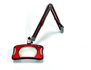 Green-Lite® 7" x 5-1/4"Blazing Red Rectangular LED Magnifier; 43" Reach; Table Edge Clamp - Industrial Tool & Supply