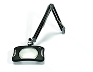 Green-Lite® 7" x 5-1/4"Black Rectangular LED Magnifier; 43" Reach; Table Edge Clamp - Industrial Tool & Supply