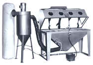 Blast Cabinet with Abrasive Separators-Split Level - #6048AS 60W x 48D x 31H Tub Dimensions - Industrial Tool & Supply