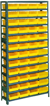 36 x 12 x 75'' (48 Bins Included) - Small Parts Bin Storage Shelving Unit - Industrial Tool & Supply