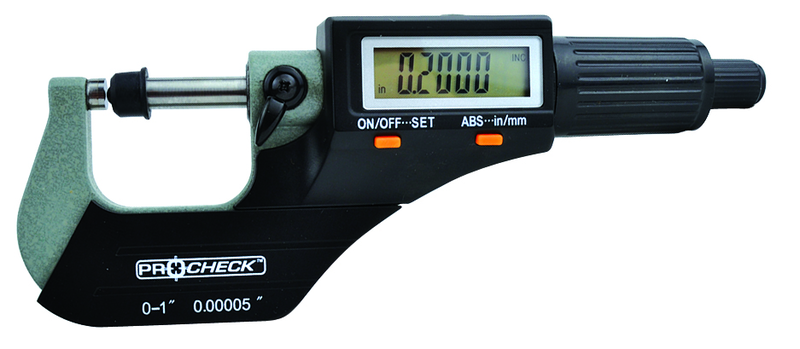 IP40 Electronic Micrometer - 1-2"/50.8mm Range - .00005"/.001mm Resolution - Output S4 Connector - Industrial Tool & Supply