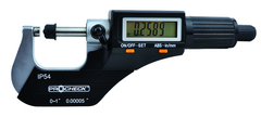 IP54 Electronic Micrometer - 1-2"/50.8mm Range - .00005"/.001mm Resolution - Output S4 Connector - Industrial Tool & Supply