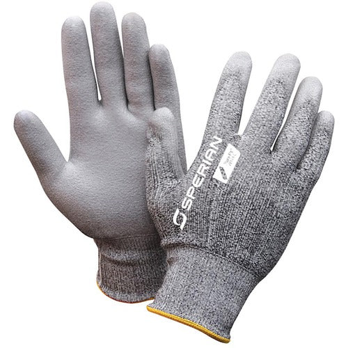 X-Large Gloves-Pure Fit - 13 Cut Lightweight Gray Cut Resistant High Performance Polyethylene (HPPE) Fiber Shell With Gray Polyurethane Palm And Fingertip Coating - Industrial Tool & Supply