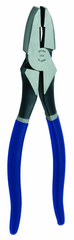 8-1/2" Linesmen Plier w/Side Cutters; Double-Dipped Plastic Handle - Industrial Tool & Supply