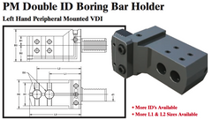 PM Double ID Boring Bar Holder (Left Hand Peripheral Mounted VDI) - Part #: PM91.4025L - Industrial Tool & Supply