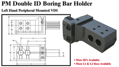 PM Double ID Boring Bar Holder (Left Hand Peripheral Mounted VDI) - Part #: PM91.3020L - Industrial Tool & Supply
