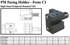 PM Facing Holder - Form C1 (Right Hand Peripheral Mounted VDI) - Part #: PM31.3020S - Industrial Tool & Supply