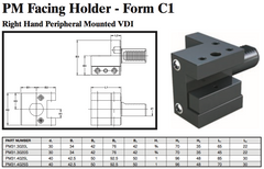 PM Facing Holder - Form C1 (Right Hand Peripheral Mounted VDI) - Part #: PM31.3020L - Industrial Tool & Supply