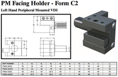 PM Facing Holder - Form C2 (Left Hand Peripheral Mounted VDI) - Part #: PM32.4025S - Industrial Tool & Supply