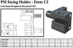 PM Facing Holder - Form C2 (Left Hand Peripheral Mounted VDI) - Part #: PM32.3020S - Industrial Tool & Supply