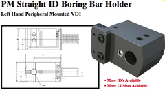 PM Straight ID Boring Bar Holder (Left Hand Peripheral Mounted VDI) - Part #: PM52.4025LS - Industrial Tool & Supply