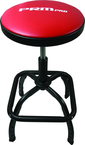 Shop Stool Heavy Duty- Air Adjustable with Square Foot Rest - Red Seat - Black Square Base - Industrial Tool & Supply