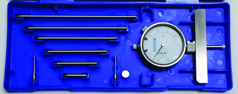 0 - 22" Measuring Range (.001" Grad.) - Dial Depth Gage with 4" Base - Industrial Tool & Supply
