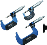 0 - 3"  3 Piece Set .0001" Graduation Mechanical Digital Outside Micrometers - Industrial Tool & Supply