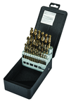 29 Pc. 1/16" - 1/2" by 64ths Cobalt Bronze Oxide Screw Machine Drill Set - Industrial Tool & Supply