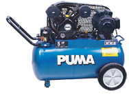 Portable Air Compressors - Model #PK5020; 20 Gallon / Horizontal Tank; 5HP; 1PH; 115/230V Motor - Industrial Tool & Supply