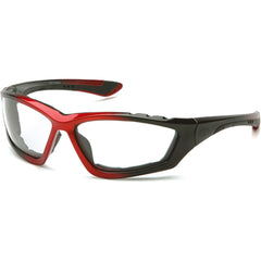 Accurist Clear Anti-Fog Lens Red/Black Frame Safety Glasses - Industrial Tool & Supply