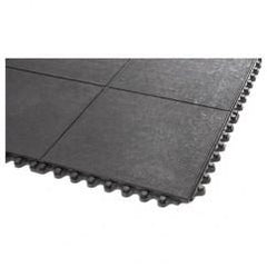 3' x 3' x 5/8" Thick Solid Deck Mat - Black - Grit Coated - Industrial Tool & Supply
