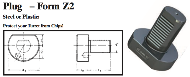 VDI Plug - Form Z2 (Plastic) - Part #: CNC86 82.2050P - Industrial Tool & Supply