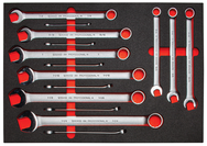 Proto® Foamed 15 Piece Combination Wrench Set- Satin- 12 Point - Industrial Tool & Supply