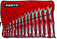 Proto® Tether-Ready 15 Piece Satin Metric Combination ASD Wrench Set - 12 Point - Industrial Tool & Supply